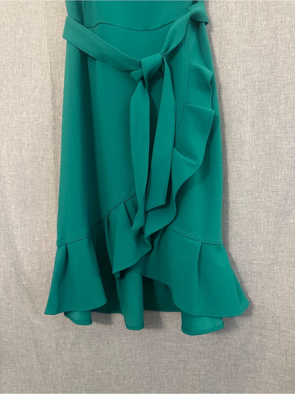 Sleeveless Ruffle Hem Belted Midi Dress in Green - Picture 3 of 4
